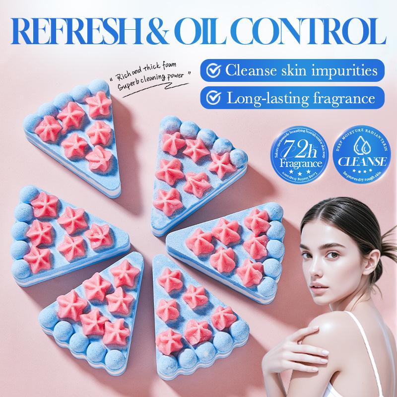 Triangle Cake Bath Bomb 105g - Moisturizing, Long-Lasting Fragrance, Skin-Softening, Fun Bath Addition