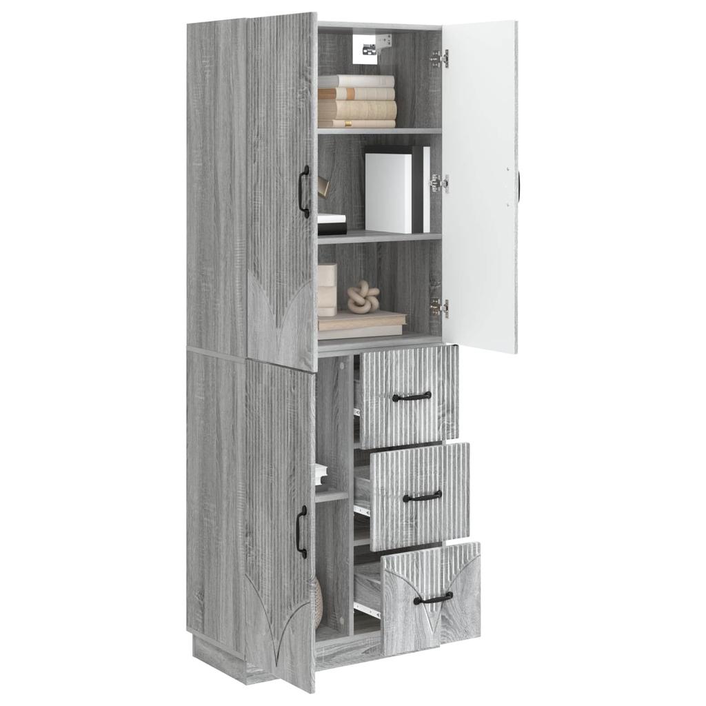 Cabinet Set 2 Pcs Grey Sonoma Particleboard