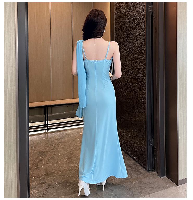 Japanese Style Spa Technician Dress: Three-Dimensional Rose Spaghetti Strap Evening Design