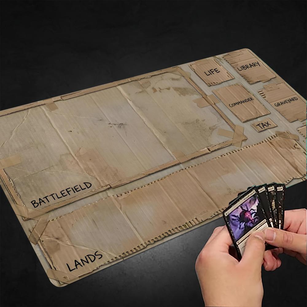 Cardboard Theme Zone Magic Party Game Mat Durable Rubber for MTGTCG Games Xcm Mouse Pad Offices Desk Mats Friendly Design