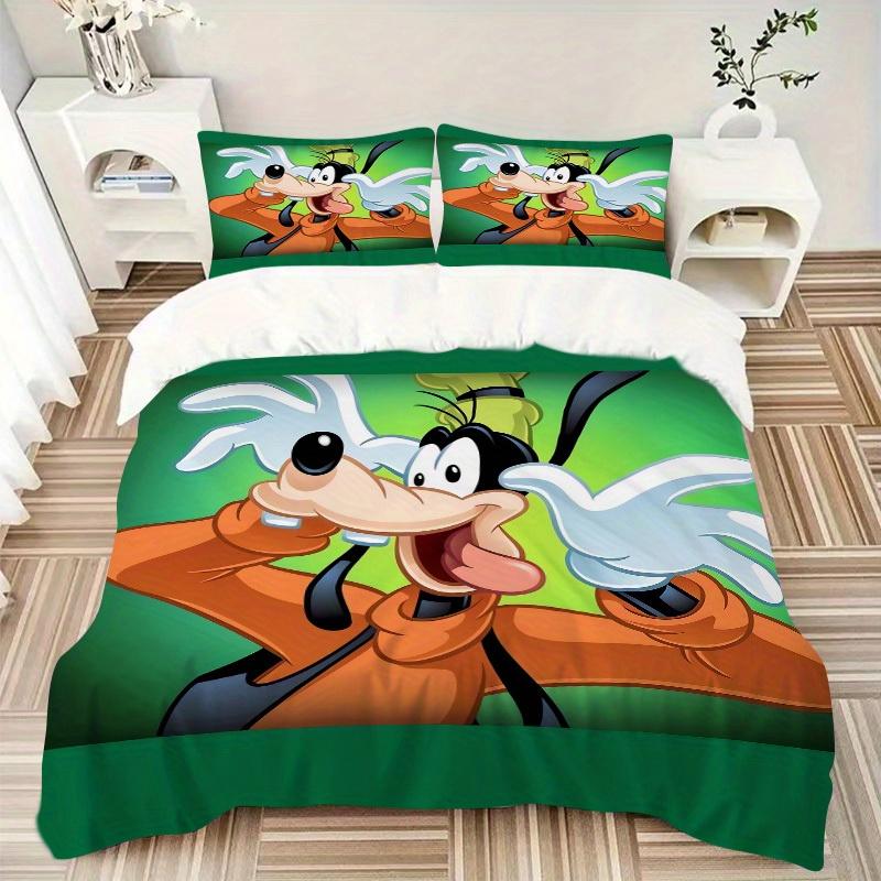 3pcs set Goofy Disney1pc of quilt cover+2pcs of pillowcase, no core, print bedding, All Seasons Bedroom Setting096