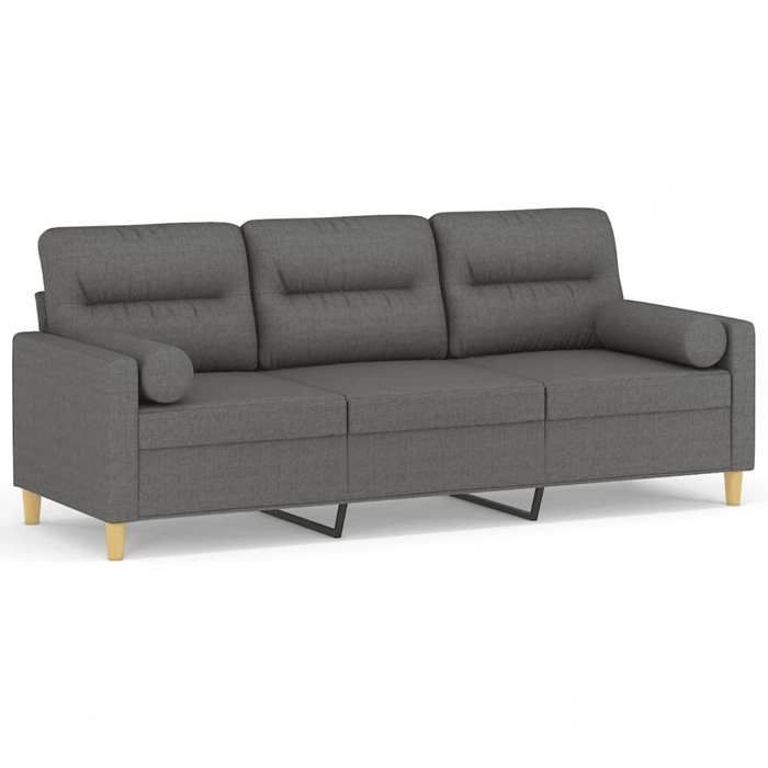 VidaXL 3-seater Sofa with Dark Grey Cushions 180 Cm Fabric, Sofa, Living Room Sofa, Fabric 3-seater Sofa, Sofa 3200830