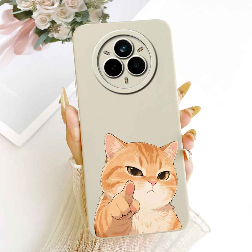 Für Oppo Realme 14 Pro 5G Hülle Neue Katze Blume Weiches Silikon Cover Für Realme 14Pro 14 Pro 5G Handyhülle Stoßfeste Capa