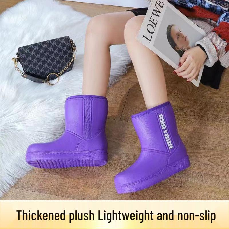 Ultra-Light Women's Waterproof Winter Fleece-Lined EVA Boots for Cold Storage, Livestock, Car Washing, and Snow - Warm, Thick, and Cold-Proof.