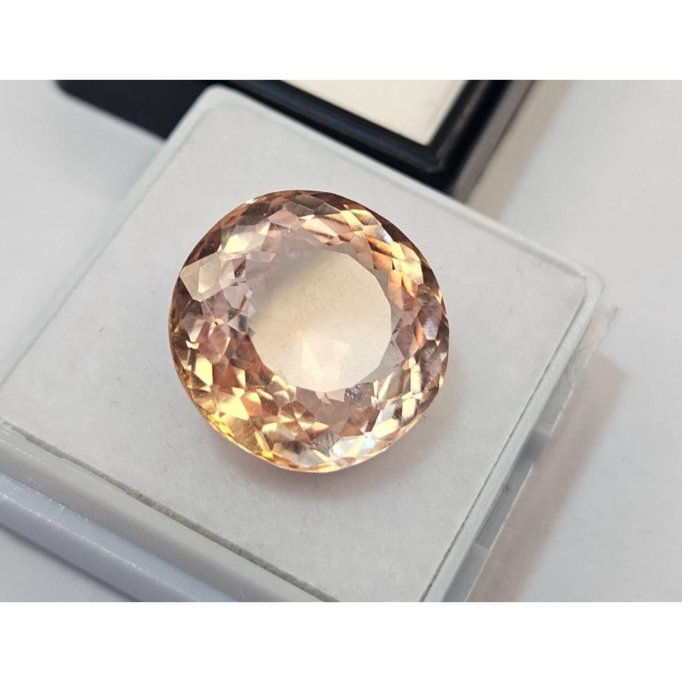 Peach Morganite Natural 15-16 Ct Round Cut Fabulous Certified Loose Gemstone