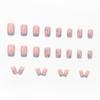 Pink Glossy Artificial Nails with Stars Print Durable & Never Splitting False Nails for Women Girls Manicure DIY