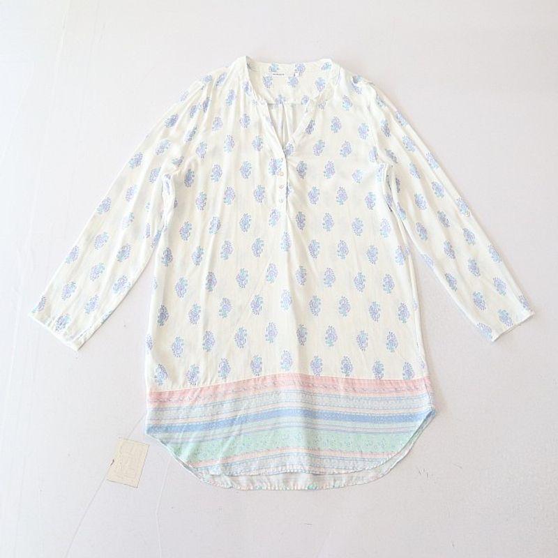 

Новинка Весна и Осень Женская Блузка с Длинным Рукавом в Цветочек Круглый V-образный Вырез Свободный Модный Универсальный Топ Средней Длины Длинный Длина Район 3x White 9201 XL