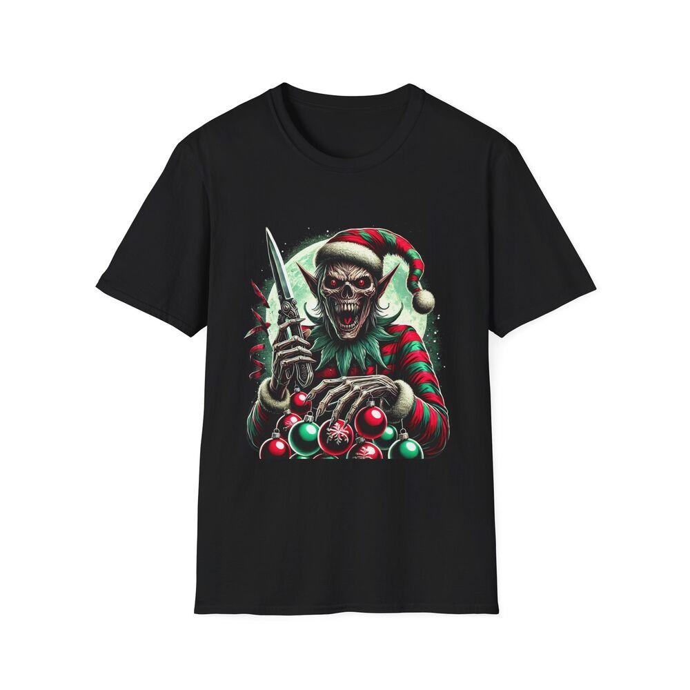 Evil Elf T-Shirt – Mischievous Holiday Horror Graphic Tee