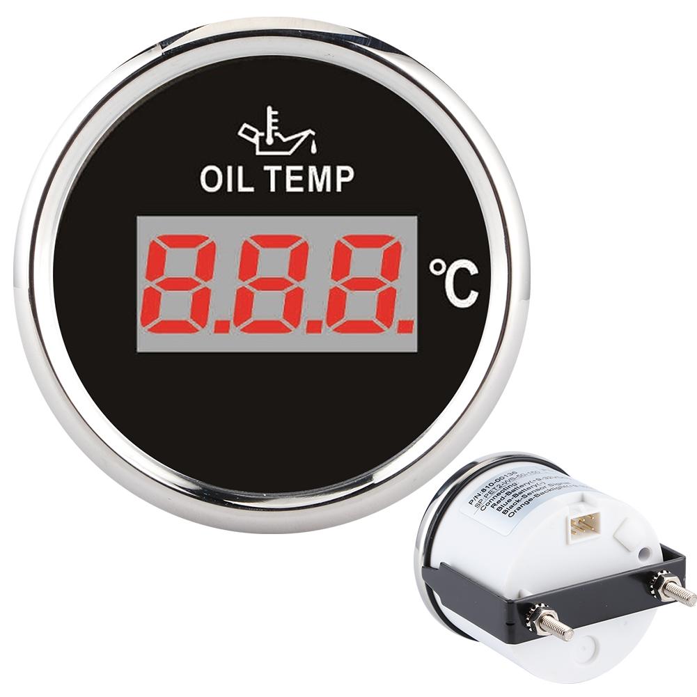 Universal Digital Oil Temperature Gauge 52mm 50?150 celsius  WRed Backlight 12V24V for Car Boat Yacht