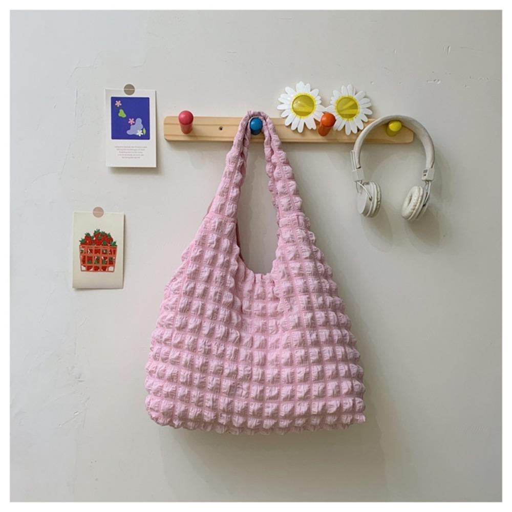 Personalized pleated bubble bag new casual fashion large capacity shoulder underarm portable tote bag