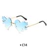Fashion Rimless Sunglasses Flame Unique Big Love Heart Eyewear Luxury Brand Designer Vintage Sun Glasses Shades UV400 Eyewear