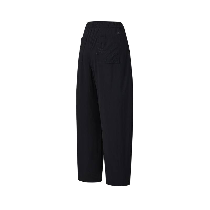 Fila Golf Series Solid Color Loose Woven Zipper Casual Pants Women Pants A11W625815F-BK