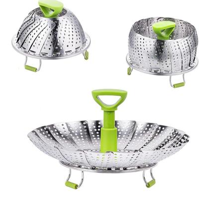 Folding Design Lotus Steaming Tray Mesh Basket Mesh Steamer Rack Kitchen Tools