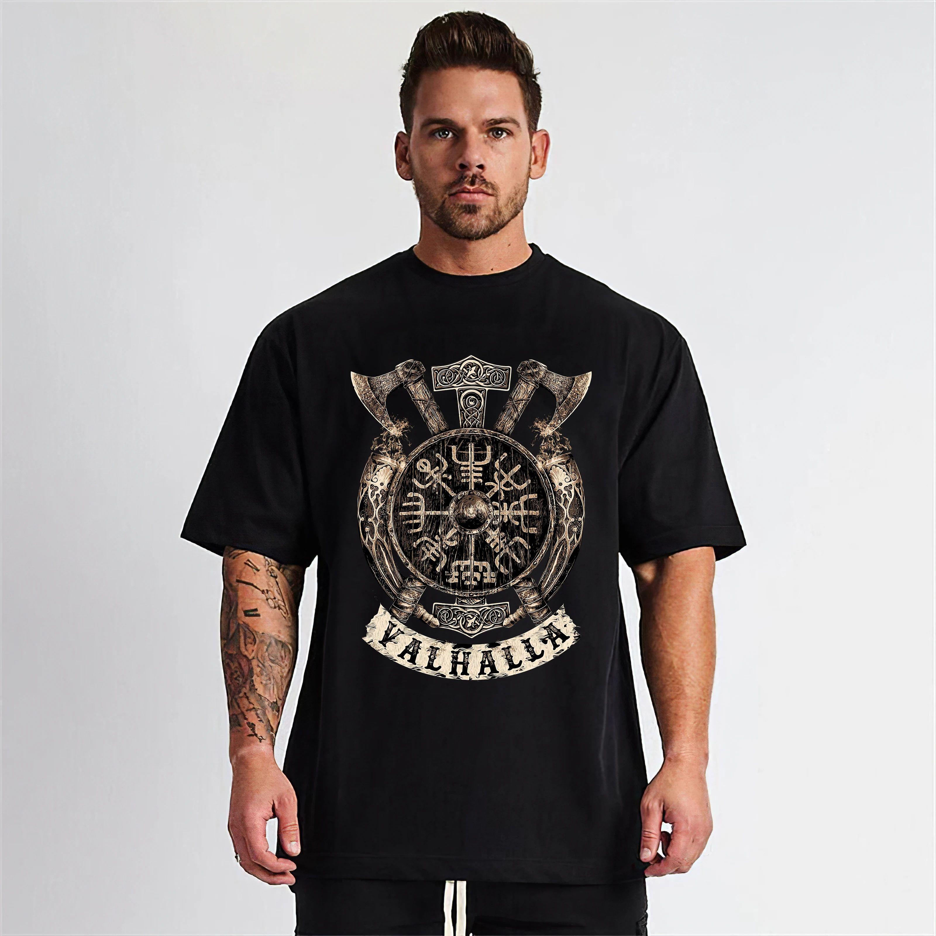 

Мужская футболка ODIN Vikingyins 5xl Хлопок Винтаж Высокие Топы Большой Размер Футболки Большой Размер Большая Одежда Футболки Мода L