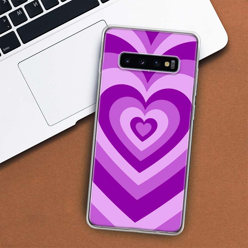Fashion Purple Heart Swirl Circle Phone Case For Samsung Galaxy M21 M12 M31S M32 M51 M52 Note 20 Ulte 10 Plus 9 8 J4 J6 + J8 M11