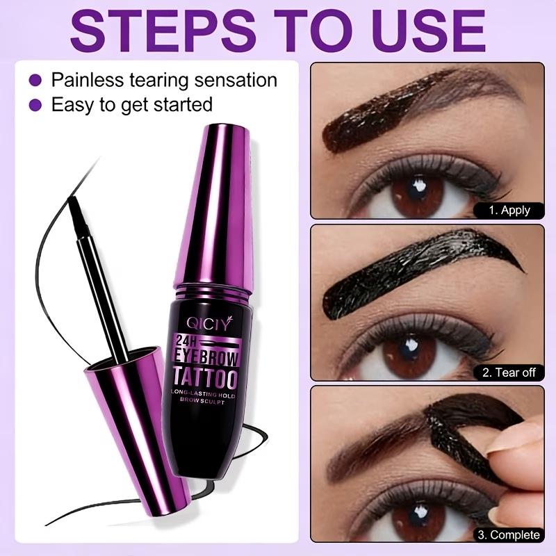 QICIY 24H Eyebrow Tattoo Waterproof Long Lasting Peel Off Eyebrow Gel Tint Semi Permanent Brow Sculpt Makeup Cosmetics for Women