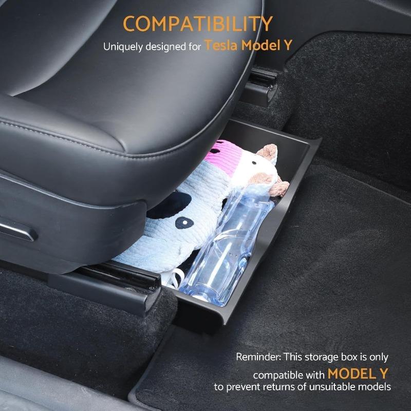 Underseat Storage Box for Tesla Model Y Environmentally Friendly Drawer TPE Storage Box Push Pull Car Interior Accessories 2025
