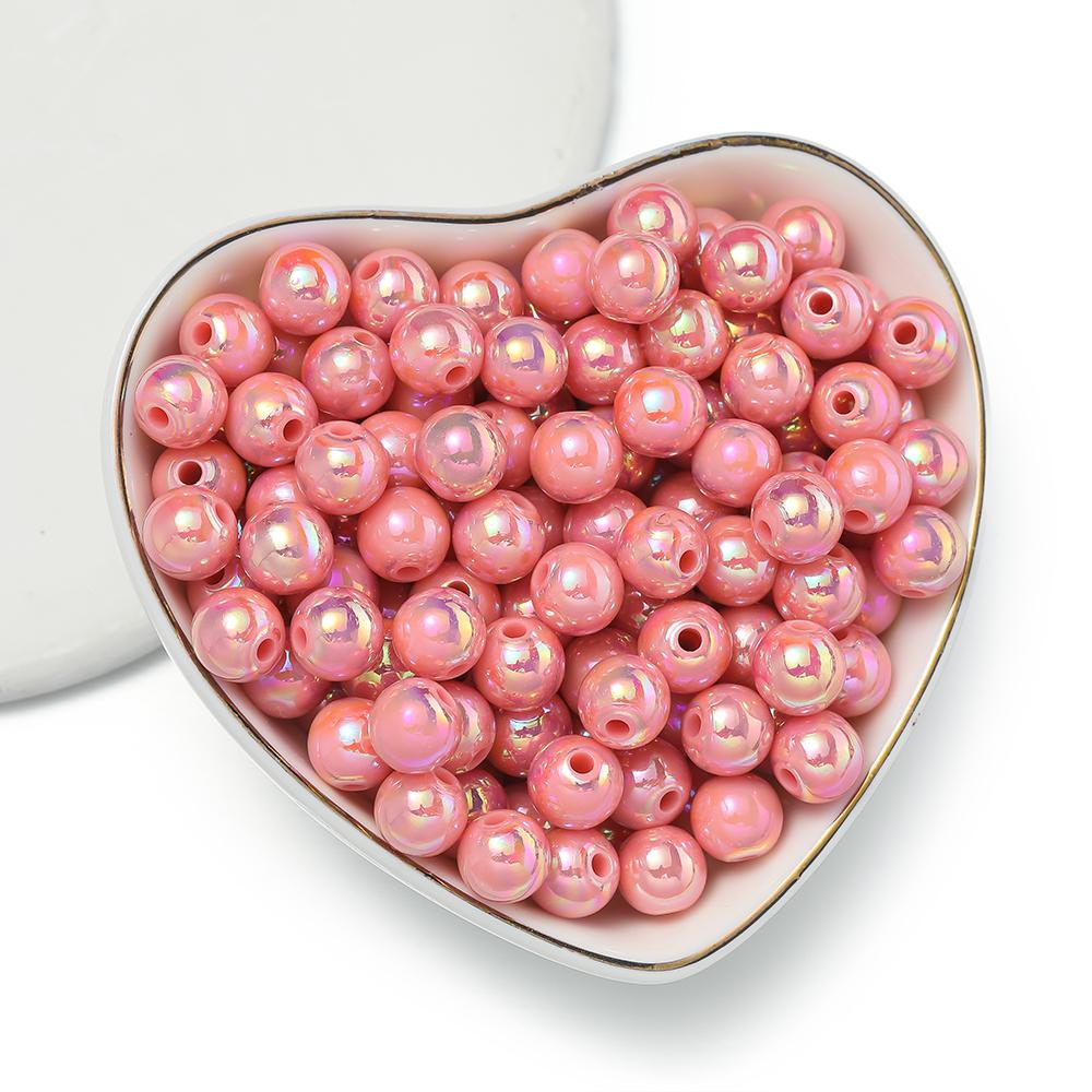 50/100pcs 6/8/10mm AB Color Acrylic Beads Round Loose Spacer Beads for Jewelry Making DIY Handmade Necklace Bracelet Accessories