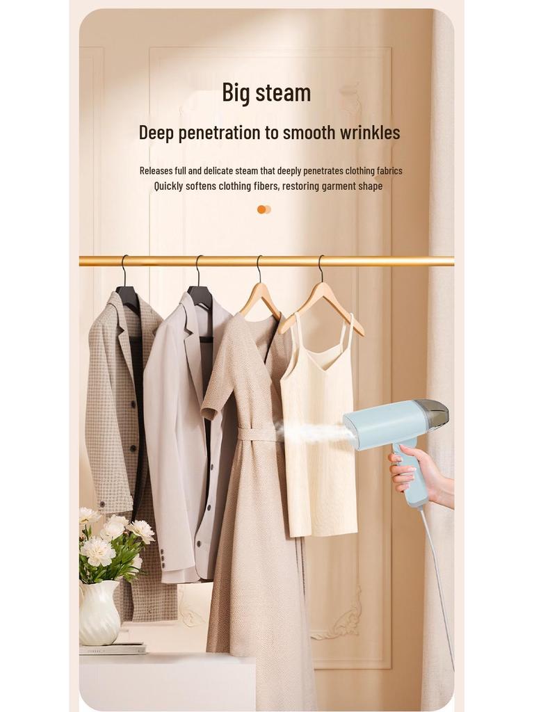 Portable Handheld Garment Steamer - Quick Heat, Foldable Iron for Home & Dorm Use
