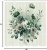 Sage Green Shower Curtain, Nostalgia Tone Tender Forest Flowers With Leaves Minimalist Urban Jungle, Cloth Fabric Bath