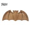 Handcrafted Wood Craft Bat-Shaped Wooden Serving Tray, Halloween Theme Snack Dessert Platter, Solid Trinket Dish Decorative Storage Plate for Jewelry