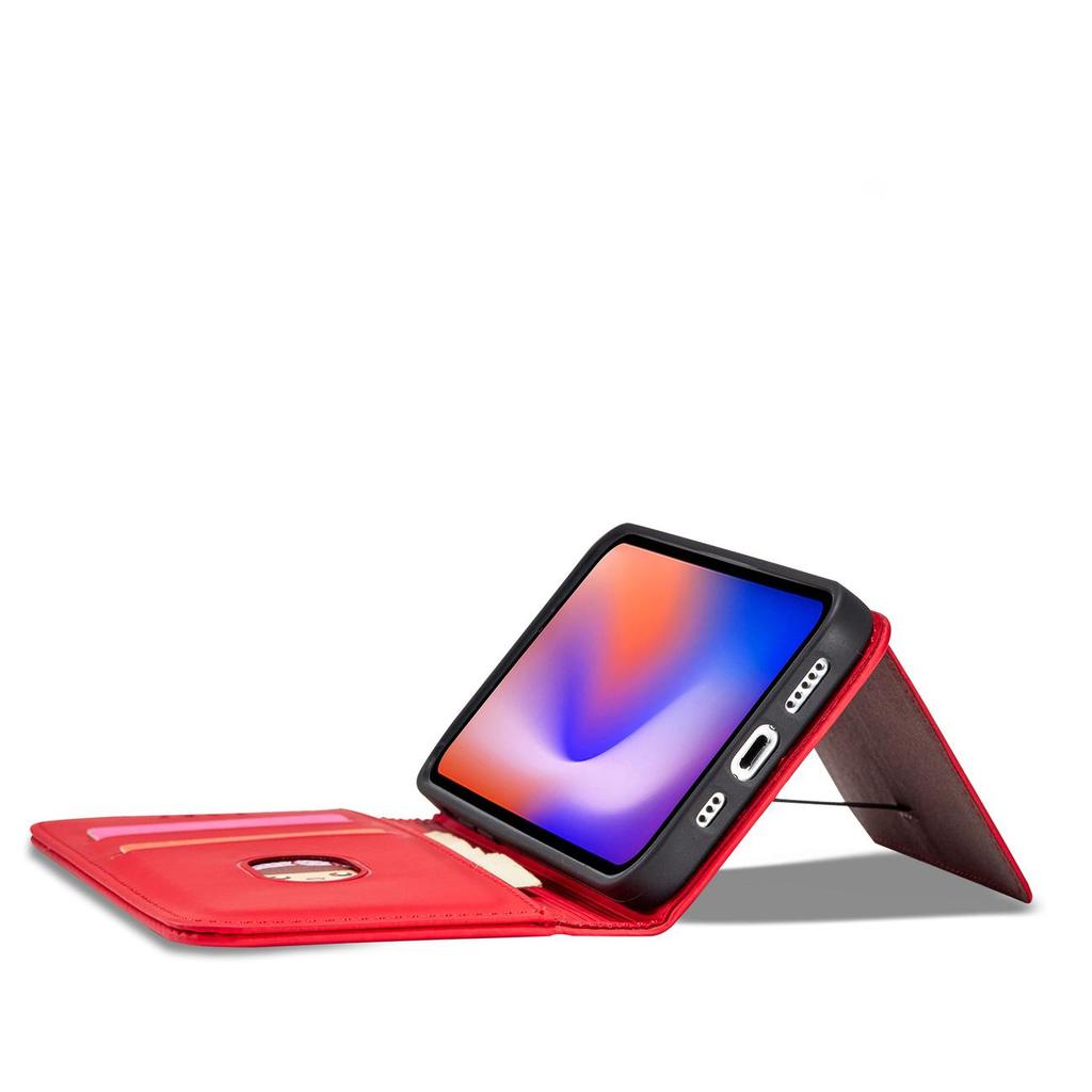Hurtel Magnetic Wallet Case iPhone 12 Pro Max Red