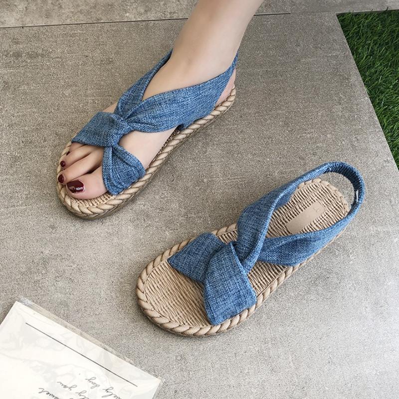 Summer New Women Sandals Weave Flats Shoes Bohemian Slippers 2025 Trend Casual Beach Flip Flops Woman Slides Sandalias