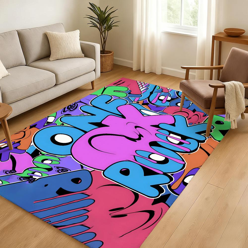 O-ONE OK ROCK Floor Mat Soft Thickened Absorbent Non-Slip Bedroom Living Room Door Mat Home Decor Flannel Rugs