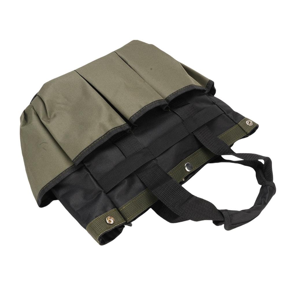 Garden Tool Bag Green 600D Oxford Cloth Splash Proof PE Board Bottom Gardening Bag with Multiple Pockets Compartments for Outdoor