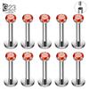 10 Stück ASTM F136 Titan 2/2,5/3/4mm CZ Labret Stud 16G Tragus Helix Knorpel Conch Flatback Ohrläppchen Piercing Körperschmuck