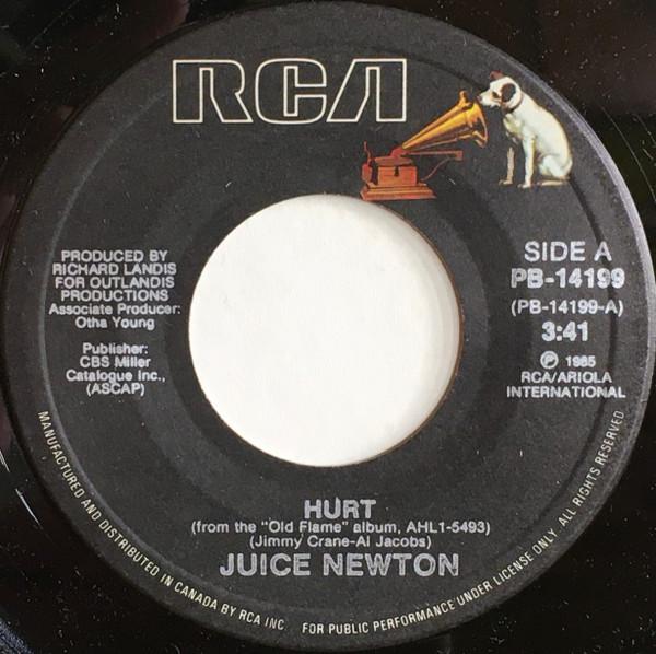 

7inch Record JUICE NEWTON Hurt PB14199 RCA 1985 Canada Pop Used