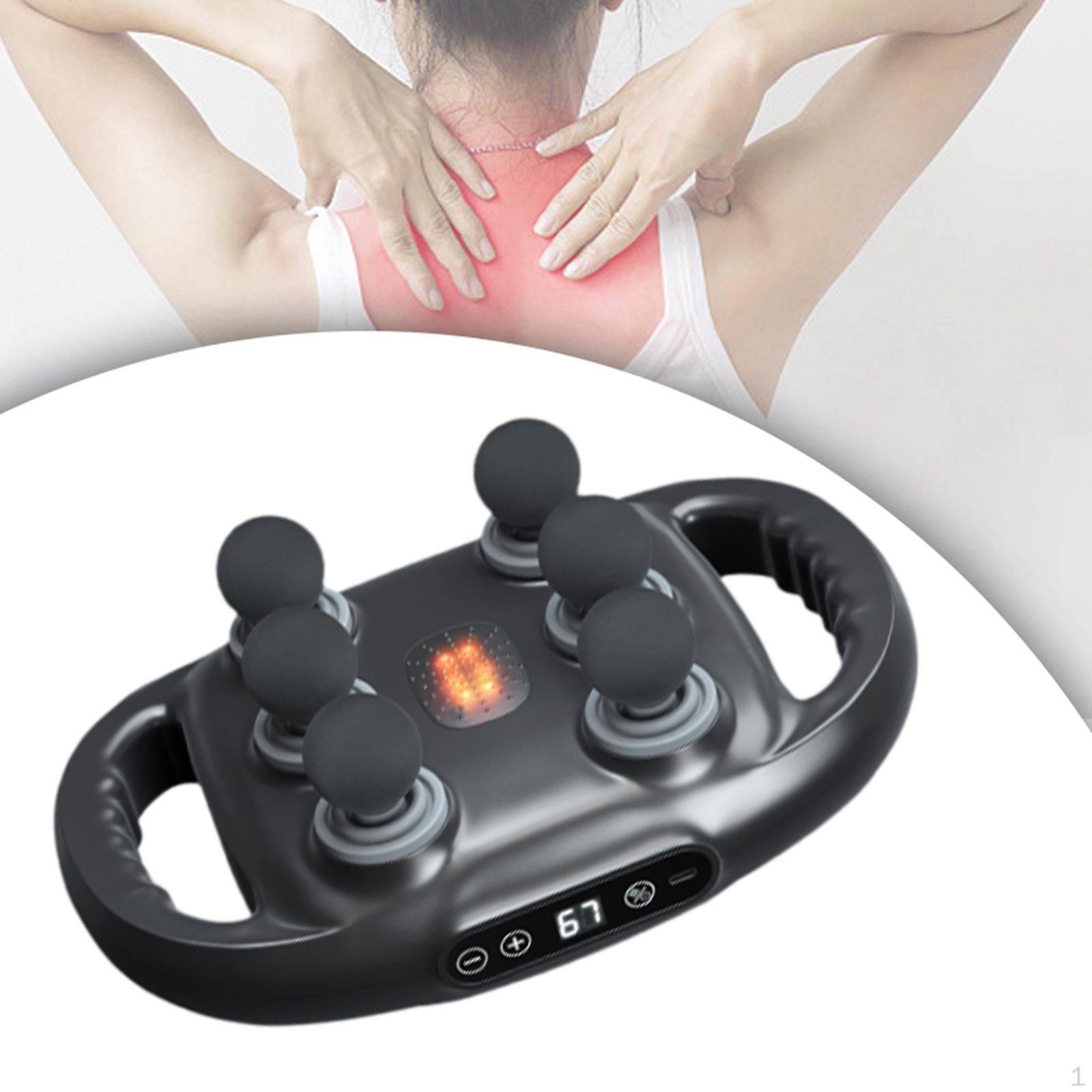 

Компактный ручной массажный аппарат с 6 головками для ног, плеч, шеи чёрный