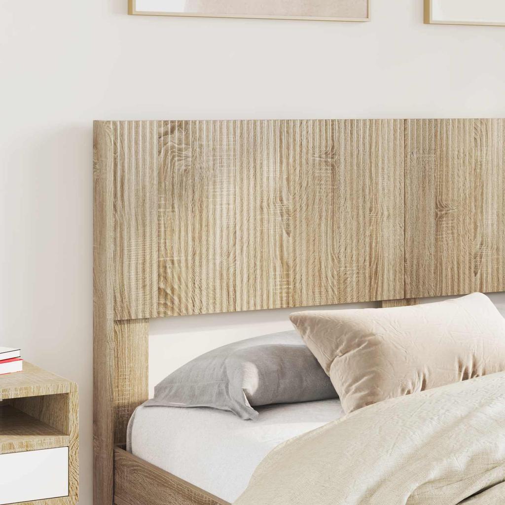 Bed Frame with Storage Space and Headboard Sonoma Oak 120 x 200 cm