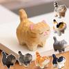 Niedliche Katzen Tiere Figur Dekorative Holzverzierung Miniatur Kätzchen Kaffee Haus Schlafzimmer Büro Schreibtisch Dekoration Geschenk Statue