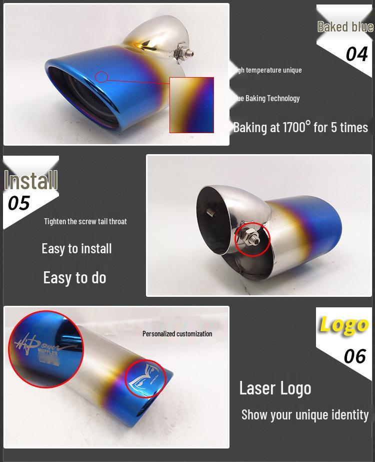 Compatible Car Muffler Tailpipe for Cruze, Excelle, Focus S, Tiggo, Yuexiang, Roewe 350, Jimny