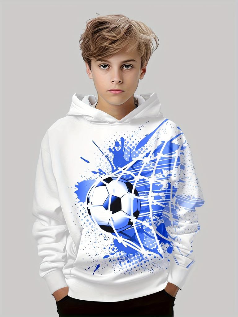Kids Clothes Boys Hoodies Long Sleeve 3D Football Print Children Spring Fall Clothes Casual Outdoor Active Boys Clothing Tops