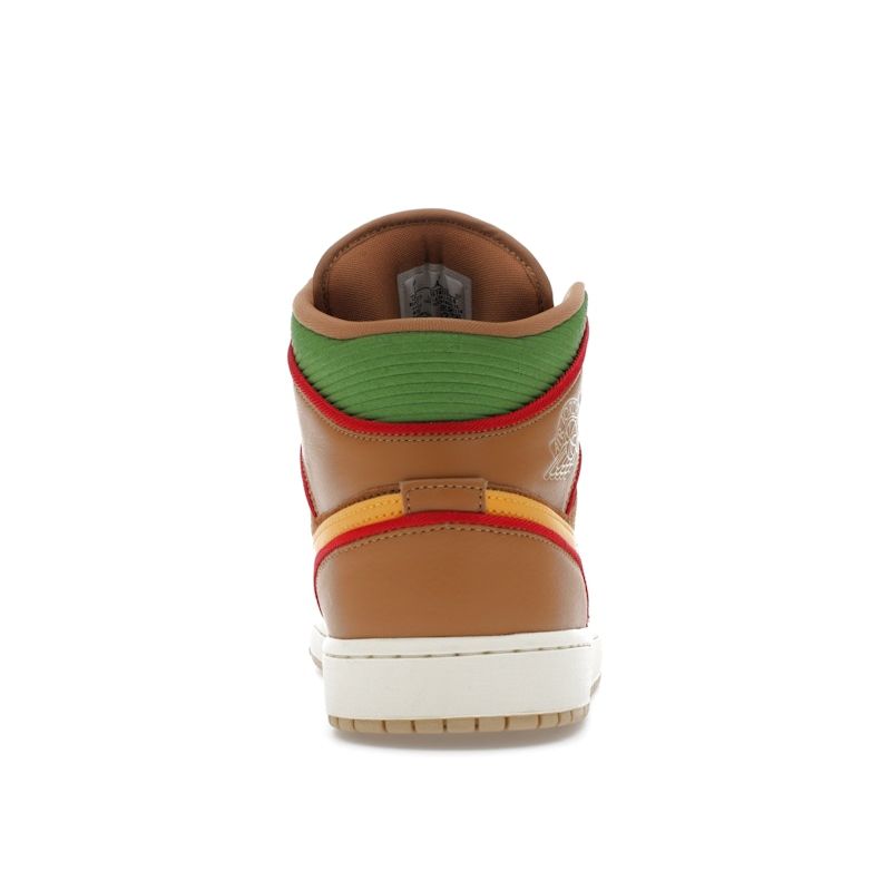 Air Jordan 1 Mid SE Cheeseburger Men Sneakers Brown Flax Sesame IB7403-224