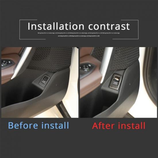 ABS Carbon Fiber Car Interior Tailgate Switch Button Trim For BMW X1 -24
