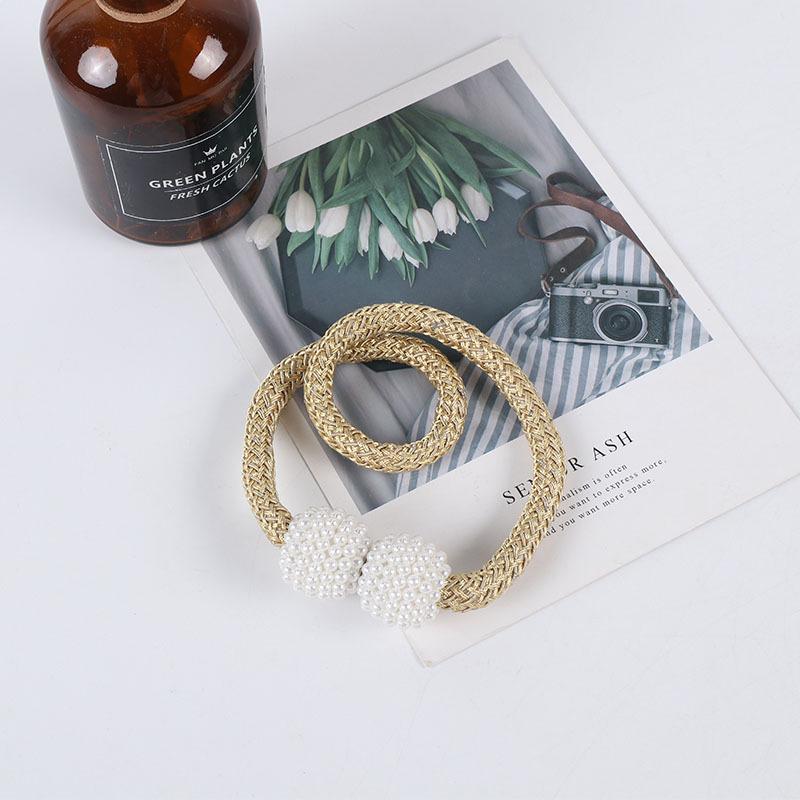 Pearl Magnetic Curtain Tieback Buckle - No-Punch Tie Rope Accessory