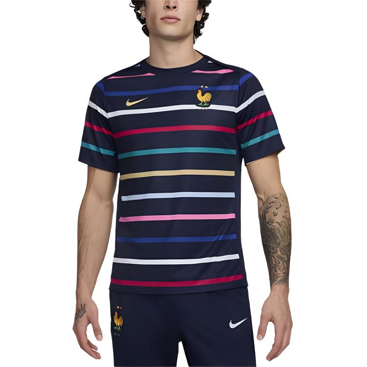 Nike FFF Academy Pro Home Soccer Jersey Men s Black Blue FJ2727-499 L