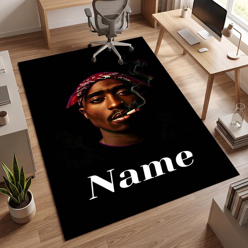 Tupac (1) Personalized Name Office Carpet Stylish Decor for Living Room Bedroom Kitchen