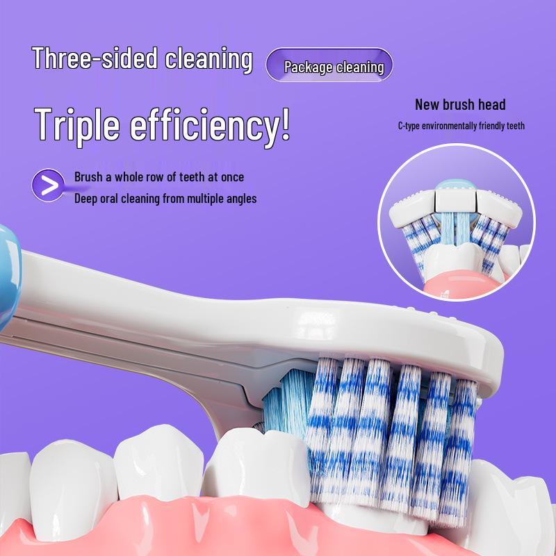 Premium Adult U-Shaped Three-Sided Toothbrush with Soft Bristles, Family Pack, Individually Packaged