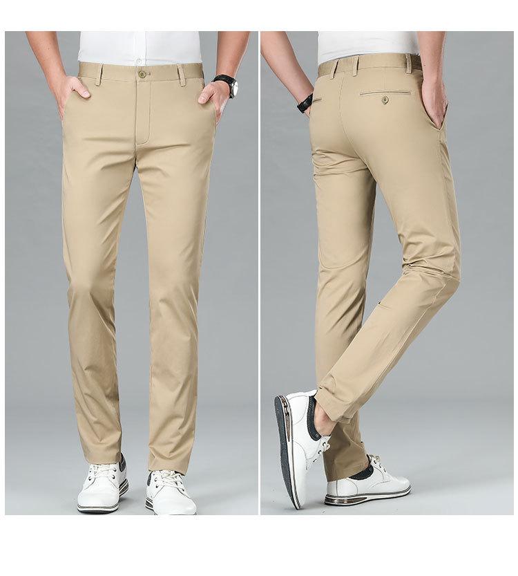 96% Long Staple Cotton&crisp and Easy To Care for Men's Casual Pants In Spring and Summer, Durable and Versatile Straight Leg Pants