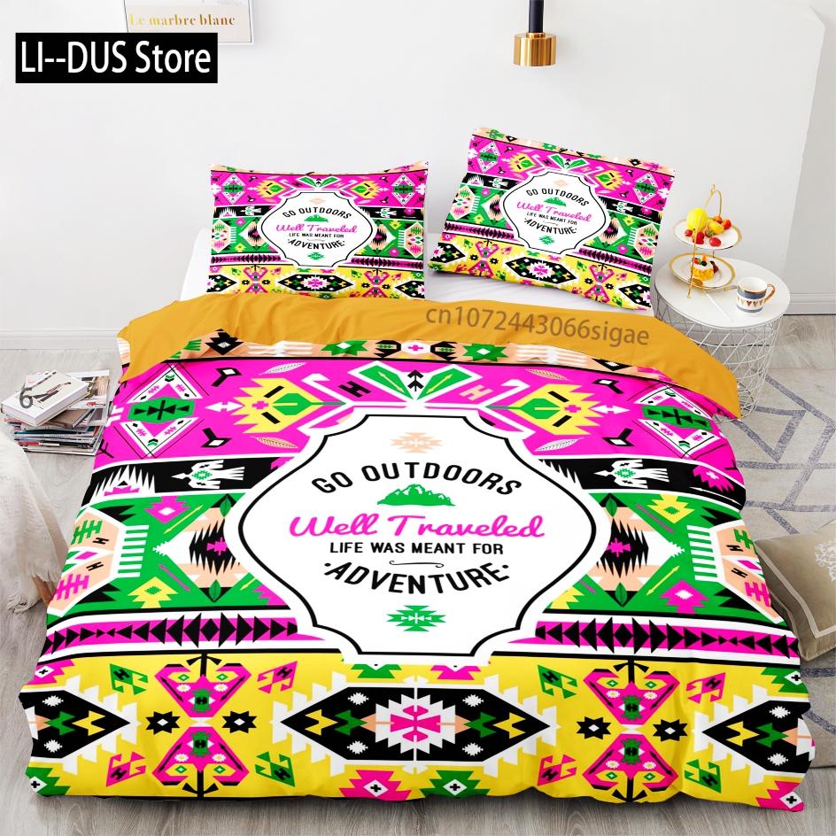 Tribe Bedding Set Single Twin Full Queen King Size Ancient culture Bed Set Aldult Kid Bedroom Duvetcover Sets 3D Anime 012