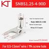 Kaitong 90° Fork Type Cold-Pressed Pre-insulated Copper Lug Terminal SNB1.25-3-4-5-6-8 U-Shape