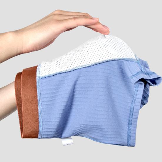Men Boxer Underwear Elastic Mid-Waist Design Breathable Shorts Briefs Patchwork Color U-Convex Ribbed Smooth Wiring Panties