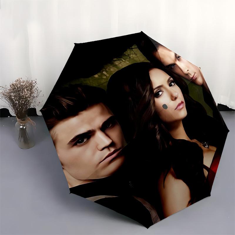 Vampire Diaries, Elena Automatic Opening and Closing, 8 Rib Structure Portable Umbrella, Suitable for Men and Women In All Seasons  Perfect