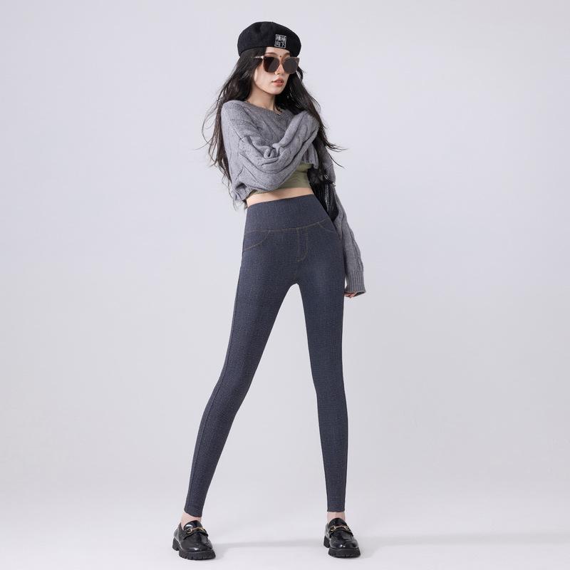 

Зимние флисовые эластичные леггинсы с высокой талией и карманами, подтяжка живота и подтяжка бедер, джинсы для йоги M