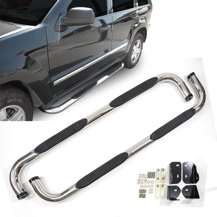 J&amp;J Automotive | Tubes Marche-Pieds Latéraux Marche Pieds Compatible Avec Jeep Grand Cherokee 2005-2010, 2 pcs, fixation