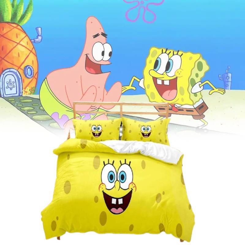 Squarepants Bedding Spongebob Single Double Duvet Cover Cases Supplies Sets